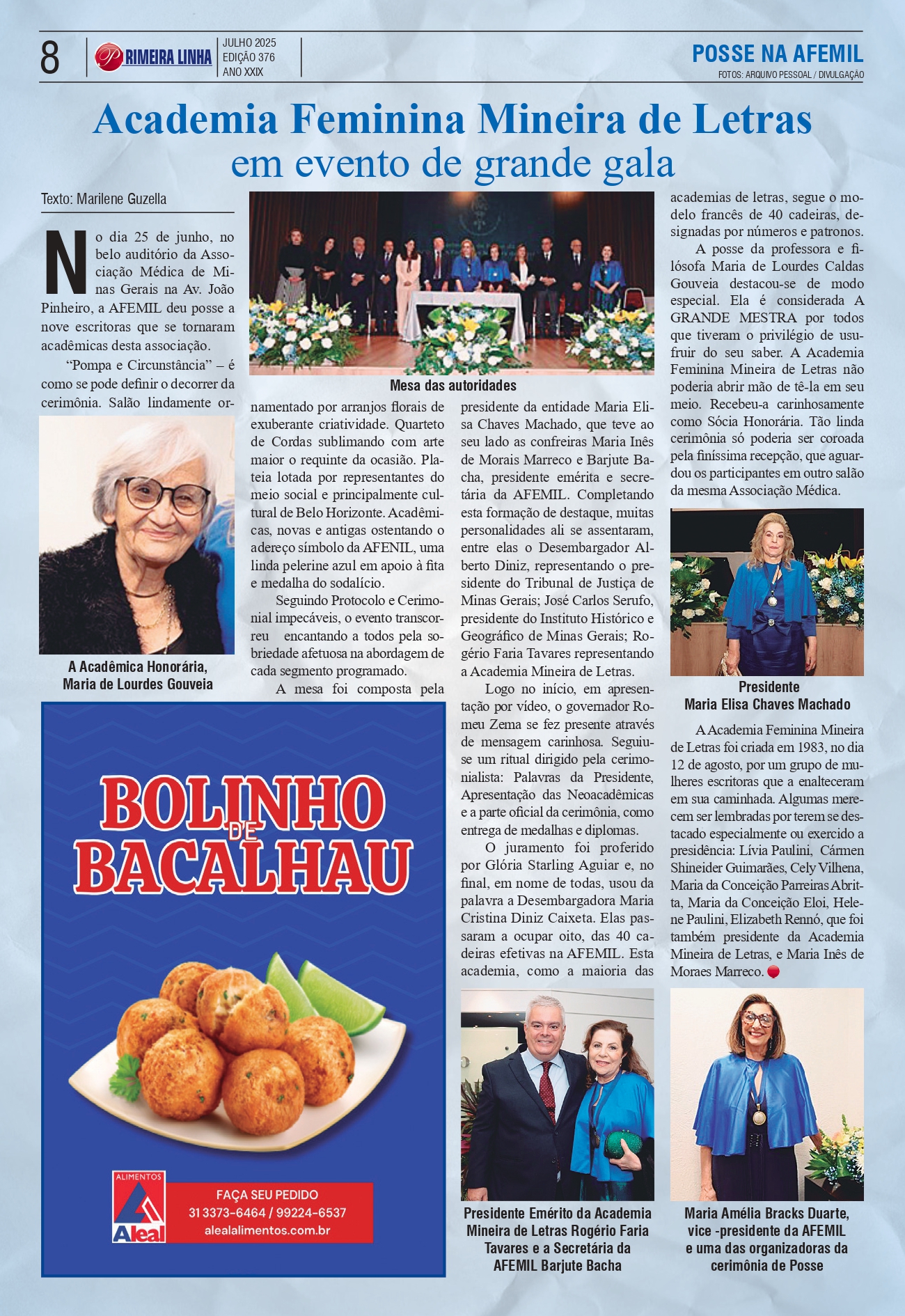 Academia Feminina Mineira de Letrasem evento de grande gala