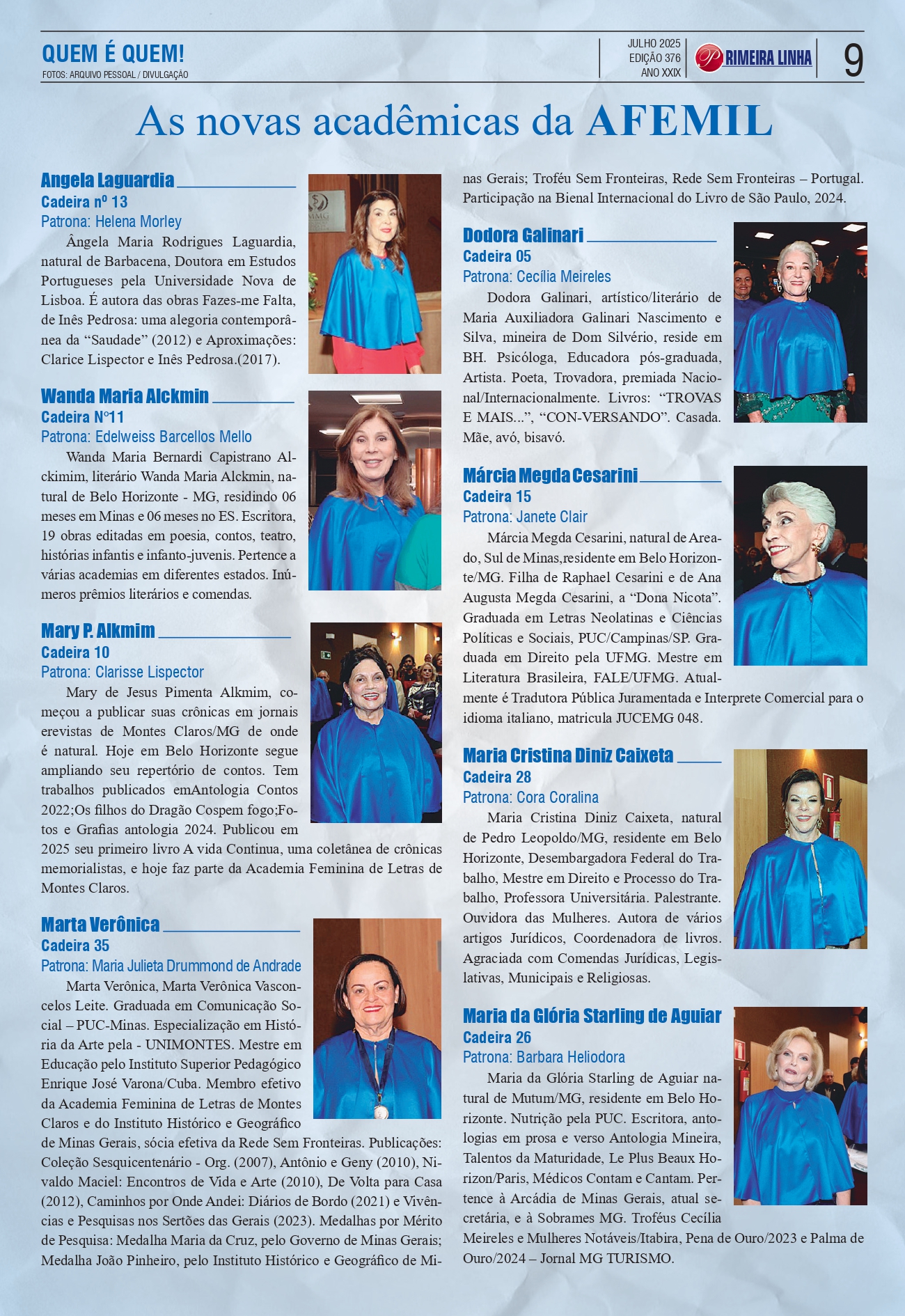 Academia Feminina Mineira de Letras em evento de grande gala